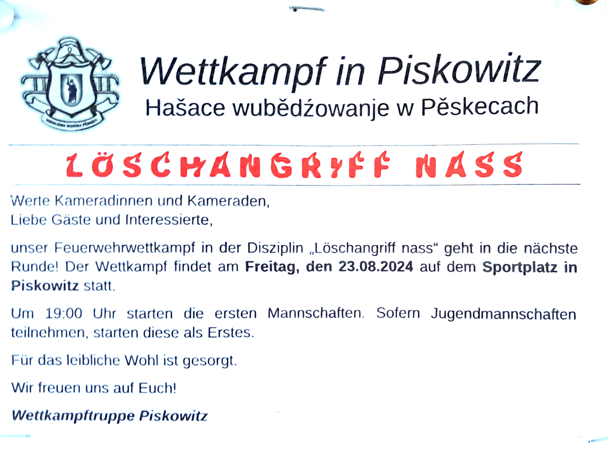 2024 08 23 FFw Wettkampf in Piskowitz N