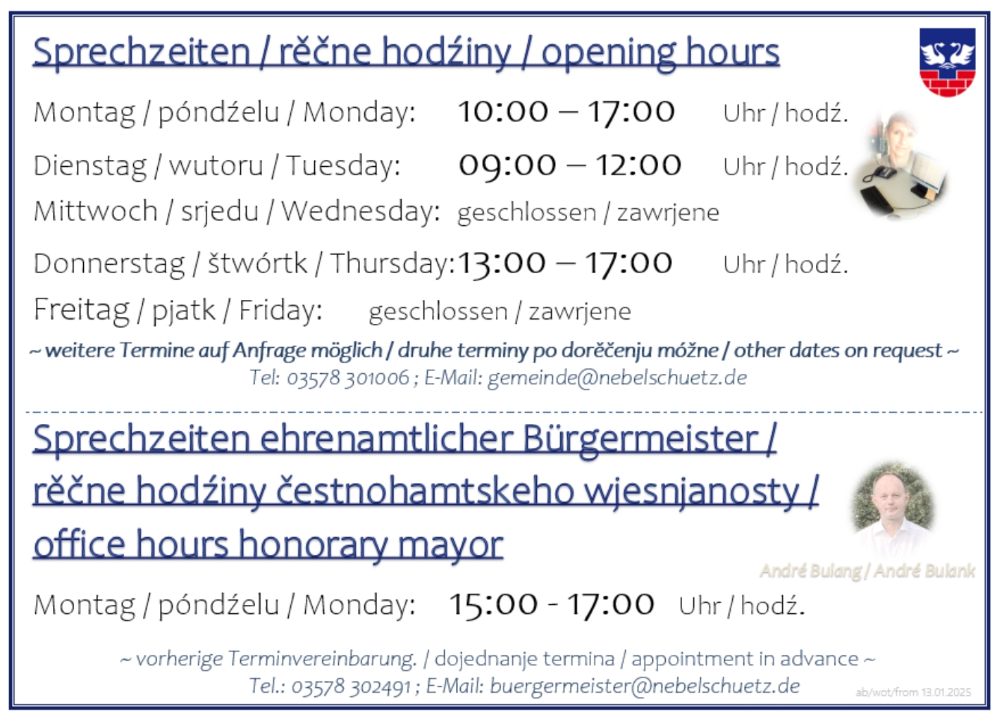 Sprechzeiten wotewrjenskecasy openinghours 01.08.2022