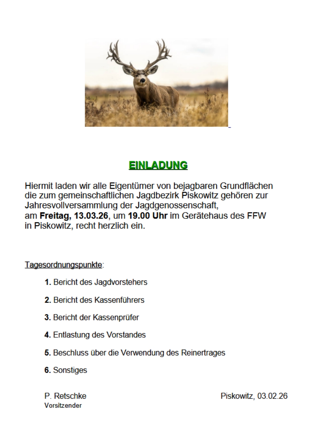 2026 03 13 Jahreshauptversammlung JG Piskowitz